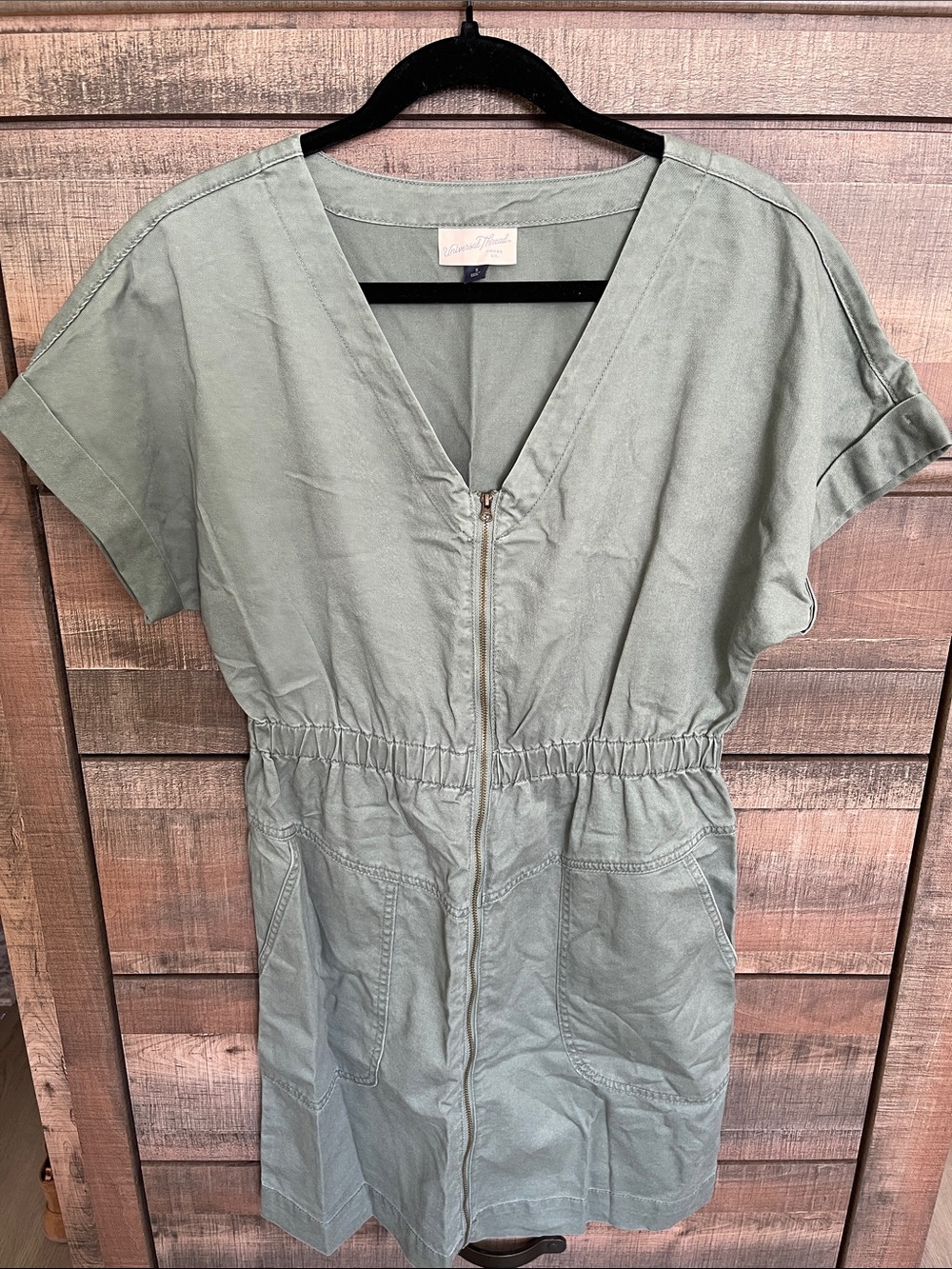 | Universal Thread | Zip-Front Olive Green Dress